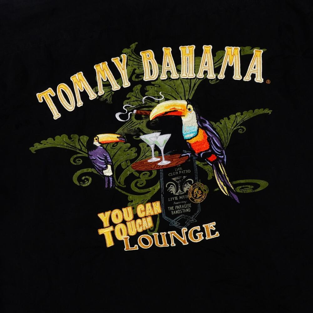 Tommy Bahama You Can Toucan Lounge Leaf Silk Hawaiian Camp Button Up Shirt Large